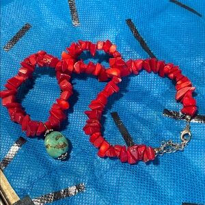 Natural Red Coral Necklace